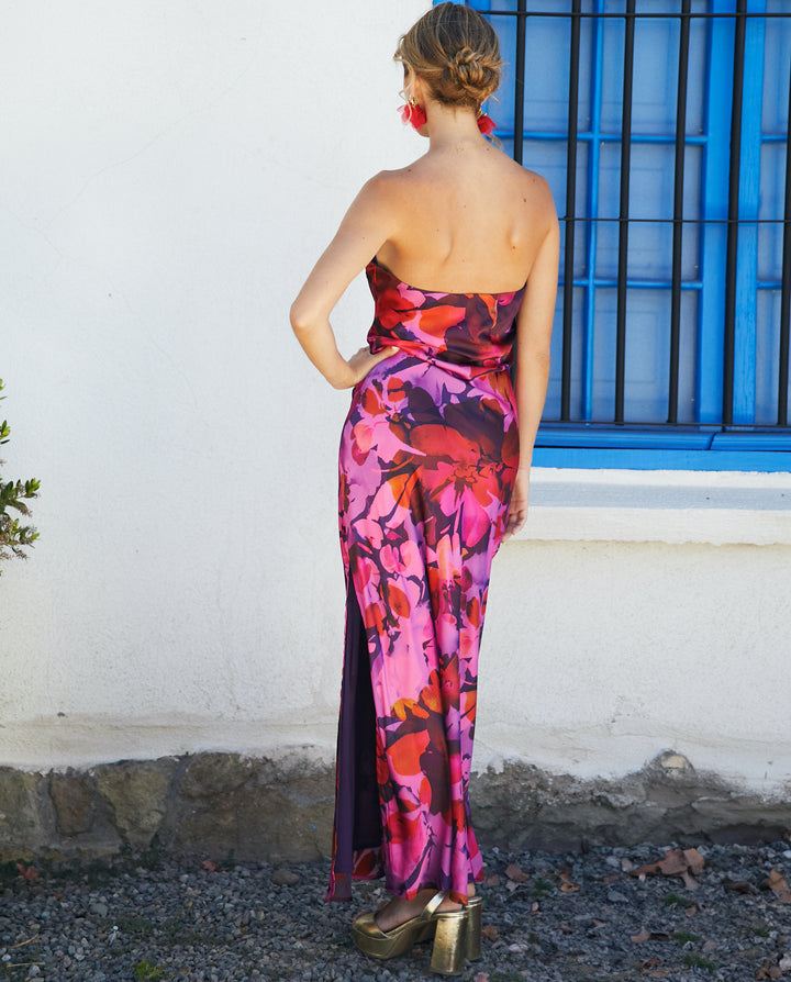 Vestido Largo de Fiesta Sandra Fondo Morado