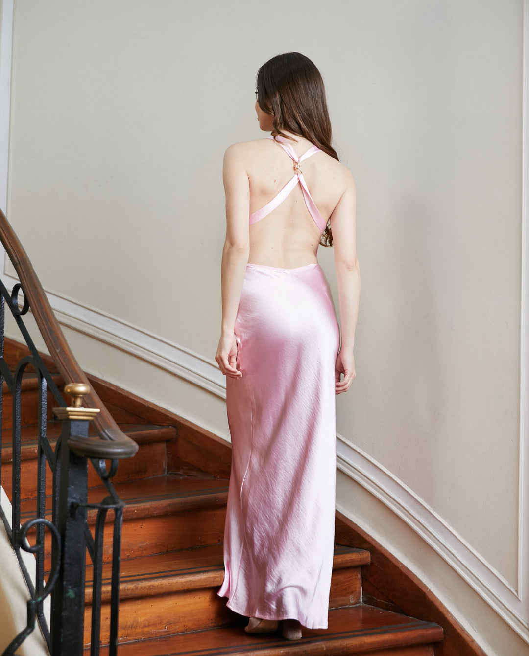 Vestido Largo de Fiesta Tais Rosado