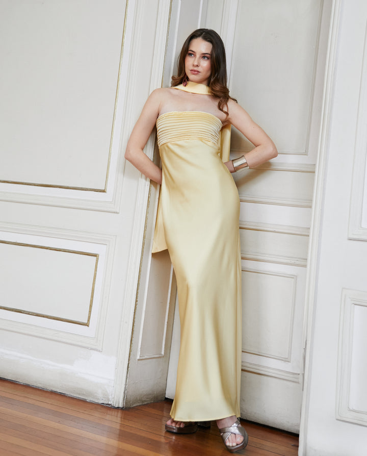 Vestido Largo de Fiesta Uma Amarillo