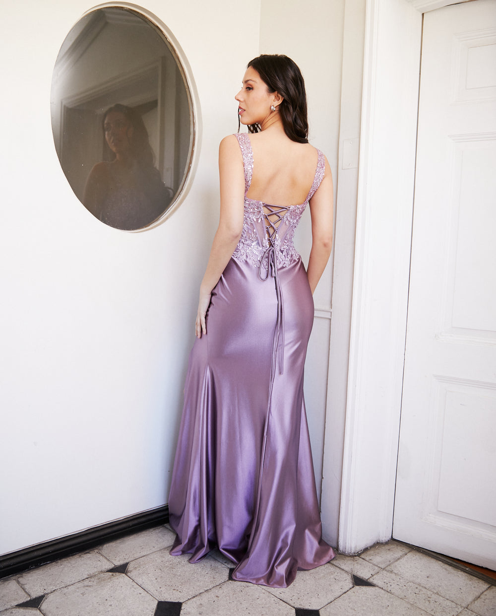 Vestido Largo de Fiesta Vigo Lila
