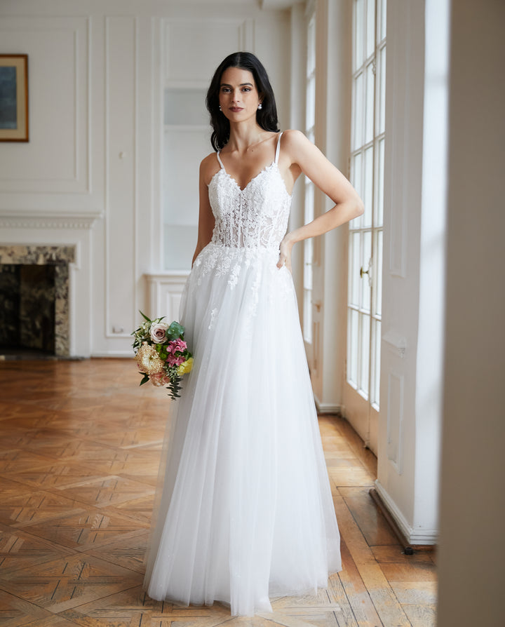 Vestido Largo de Novia Ambar Ivory