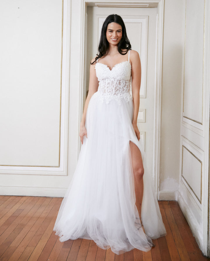 Vestido Largo de Novia Casandra Blanco
