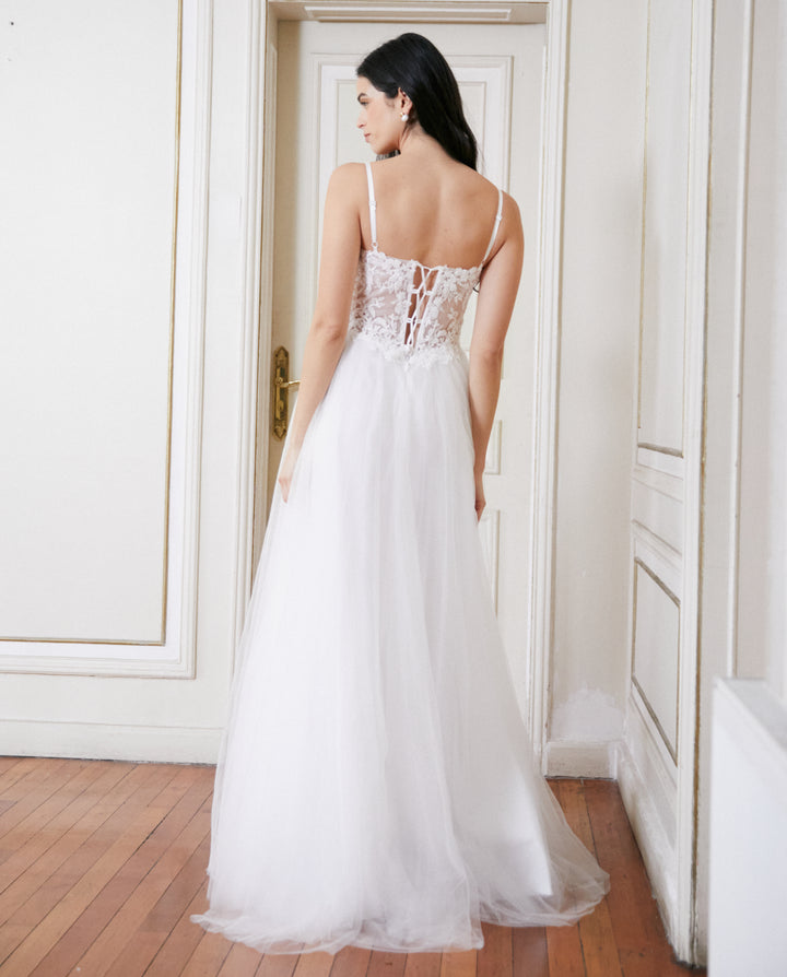 Vestido Largo de Novia Casandra Blanco