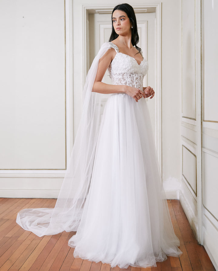 Vestido Largo de Novia Casandra Blanco