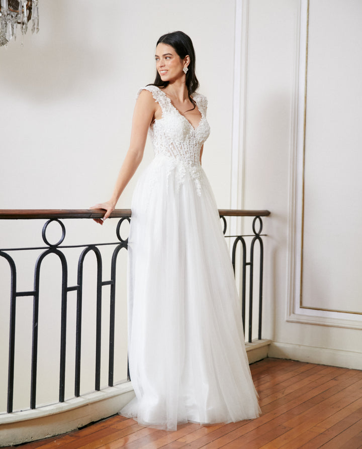 Vestido Largo de Novia Clarissa Blanco