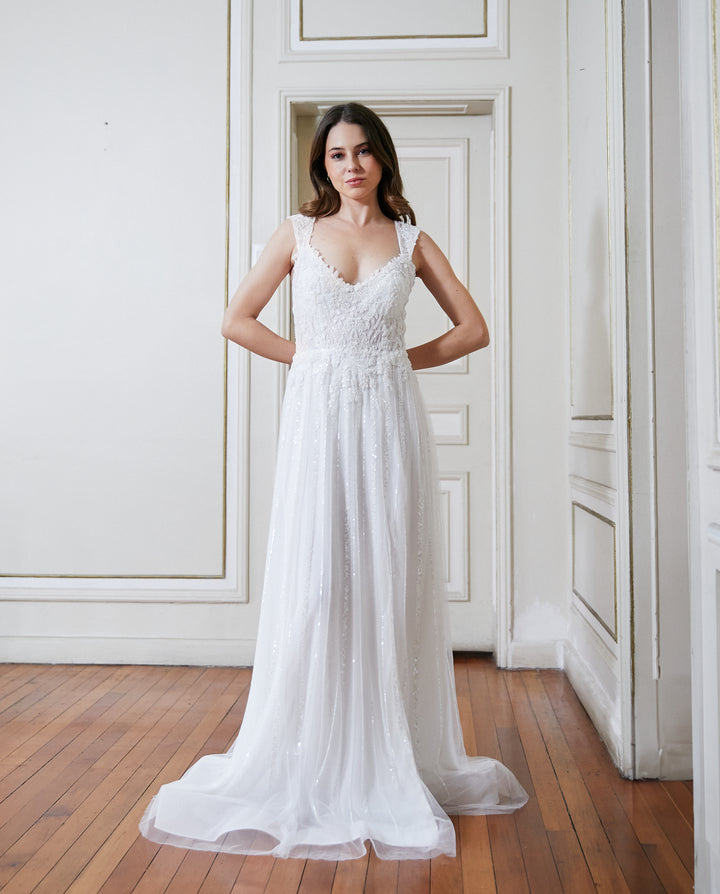 Vestido Largo de Novia Gabrielle Blanco