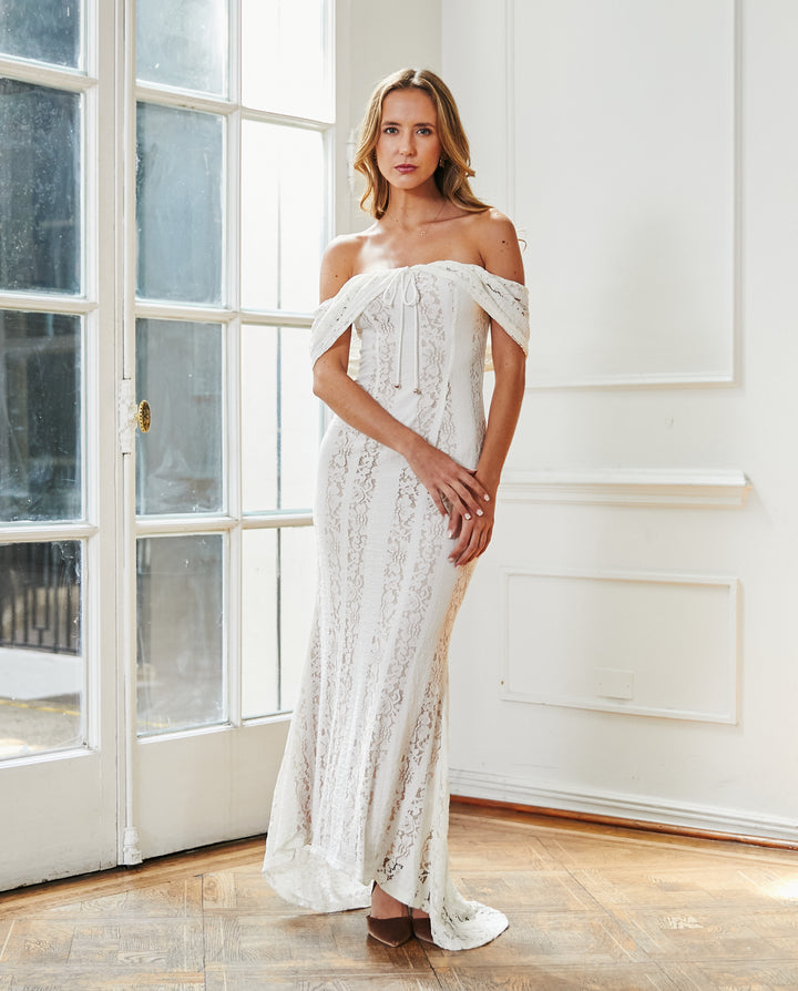 Vestido Largo de Novia Liliana Crema