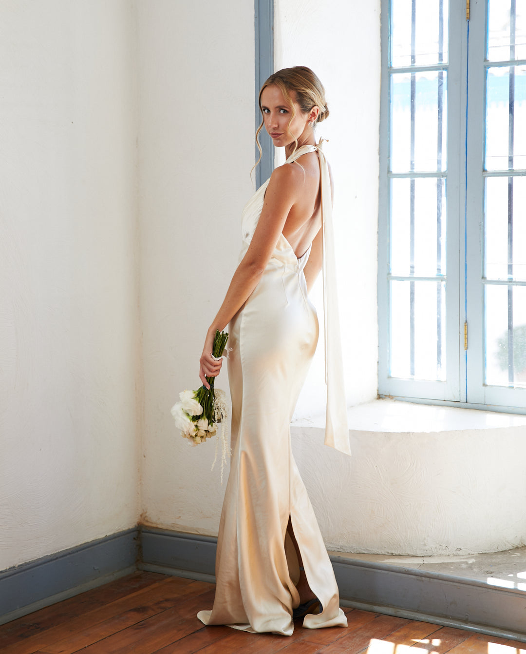 Vestido Largo de Novia Maria Fernanda Crema