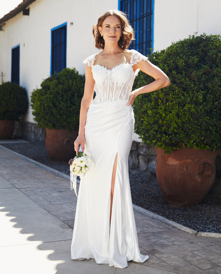 Vestido Largo de Novia Mika Blanco