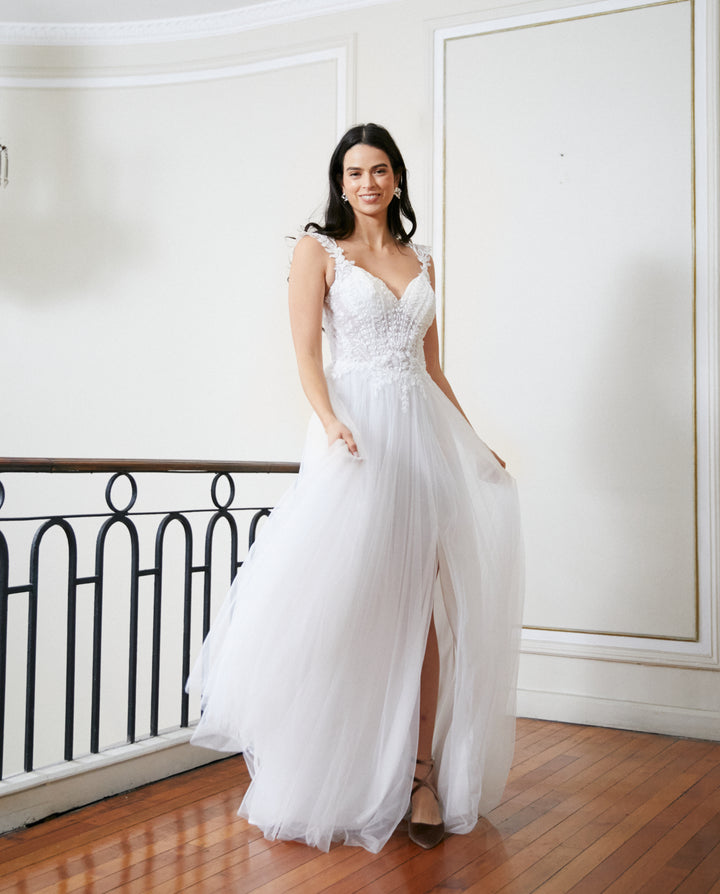 Vestido Largo de Novia Rebecca Blanco