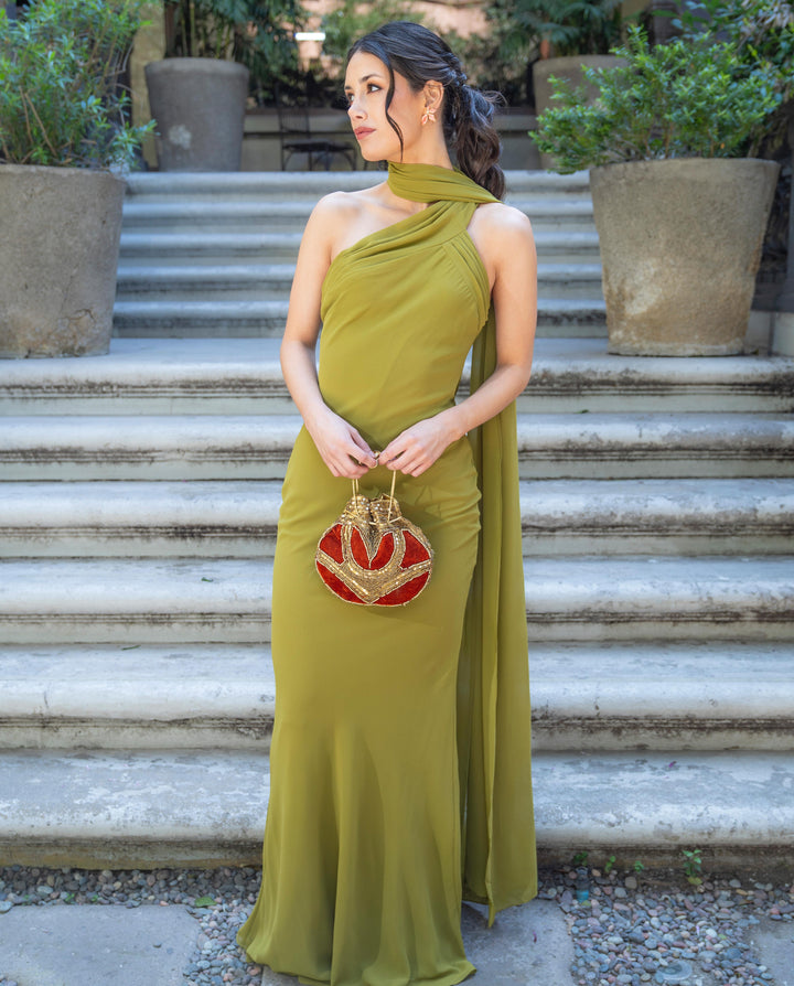 Vestido de Fiesta Largo Anastasia Verde Limon