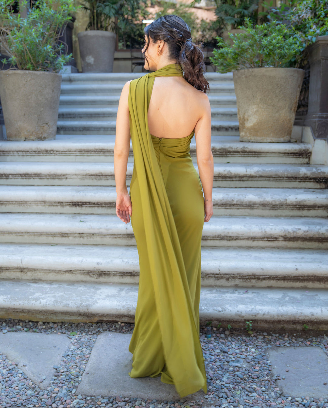 Vestido de Fiesta Largo Anastasia Verde Limon