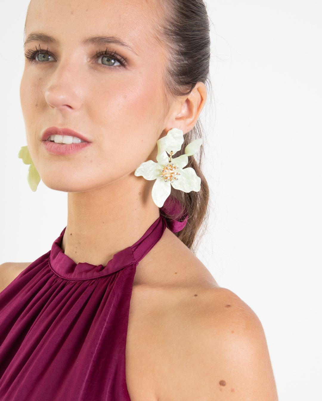 MAXI FLOWER AND SHINE MINT EARRINGS