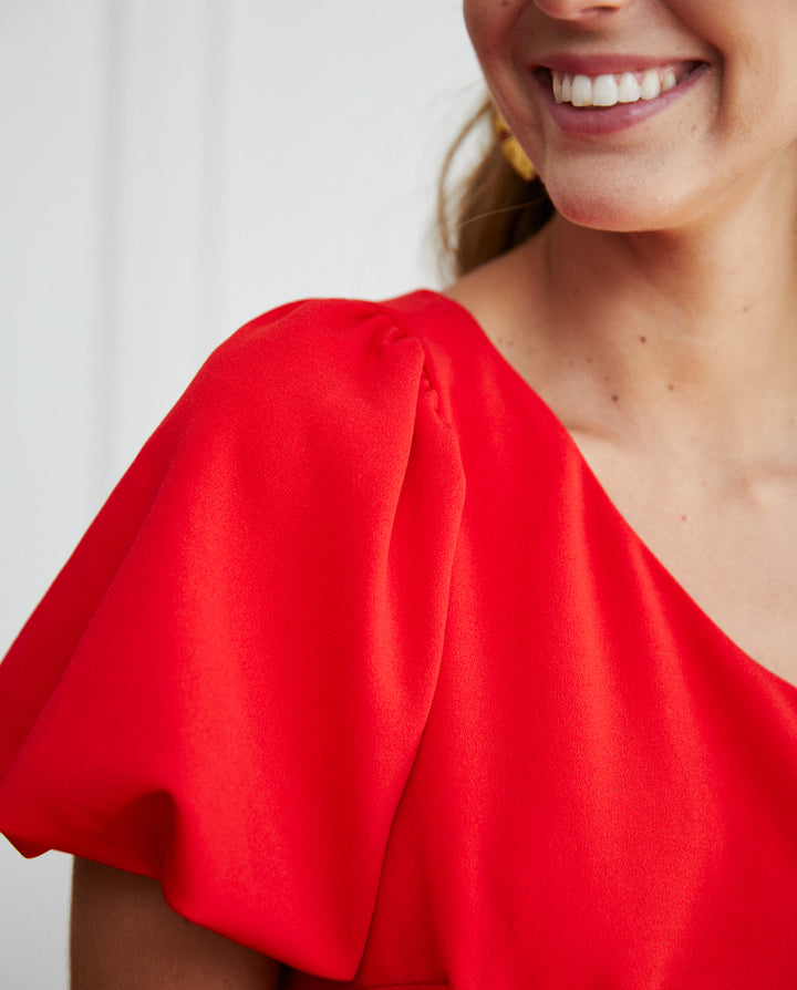 Vestido Corto de Fiesta Carlota Rojo