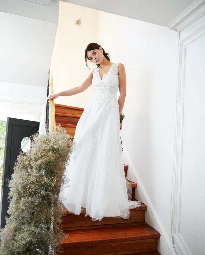 Vestido Largo de Novia Marbella Blanco