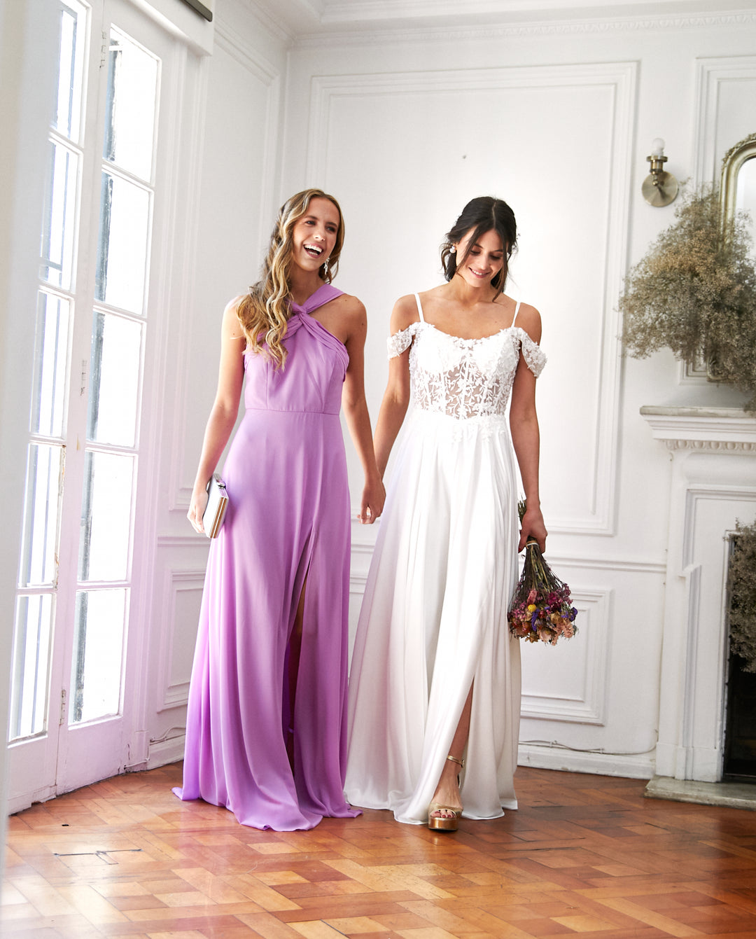 Vestido Largo de Fiesta Elisa Halter Lila