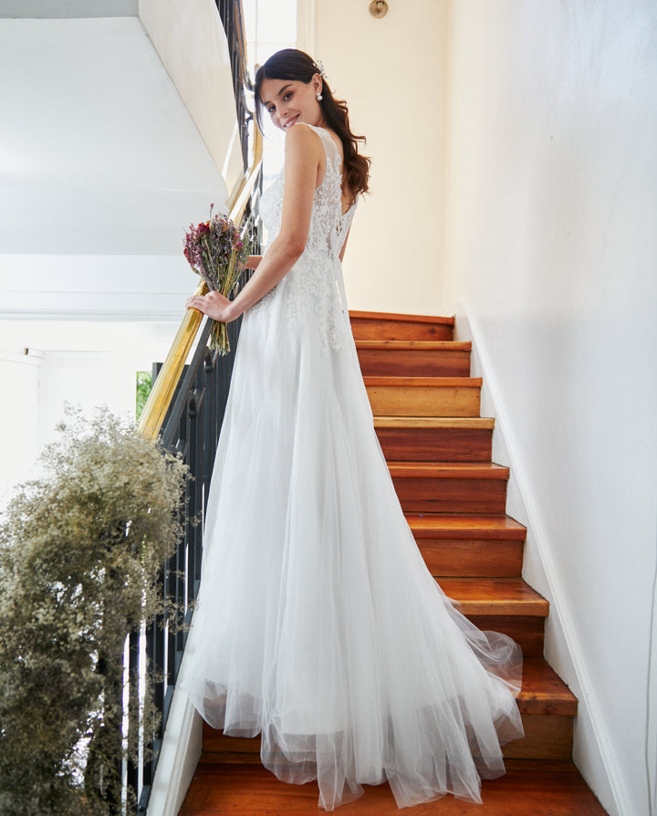 Vestido Largo de Novia Marbella Blanco