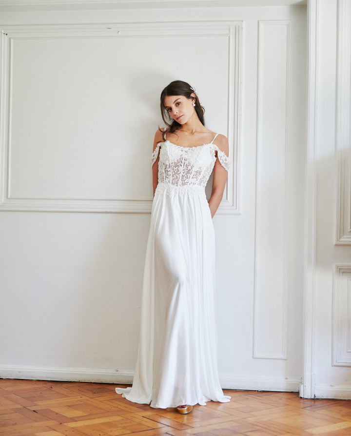 Vestido Largo de Novia Carmona Blanco