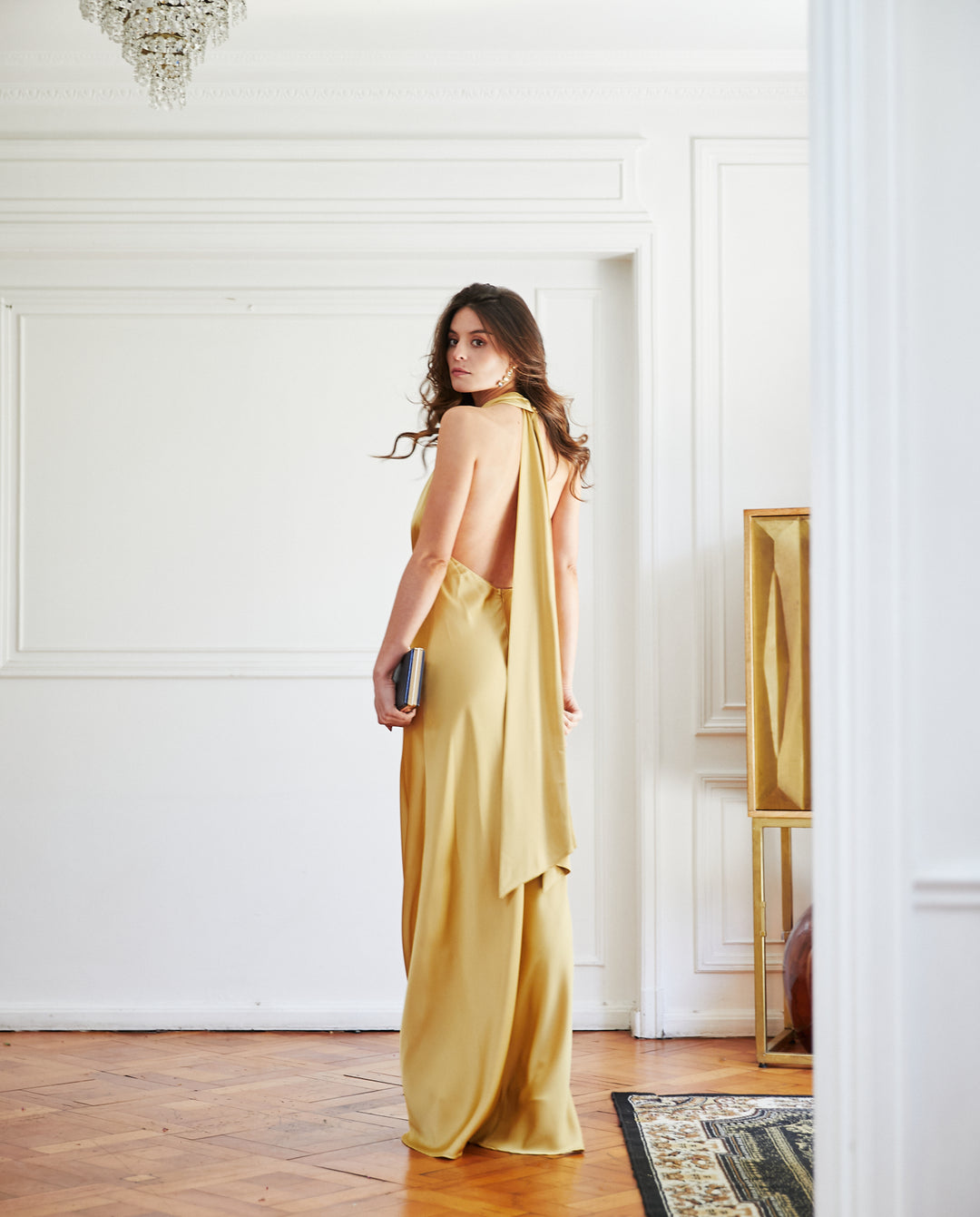 Vestido Largo de Fiesta Budapest Dorado