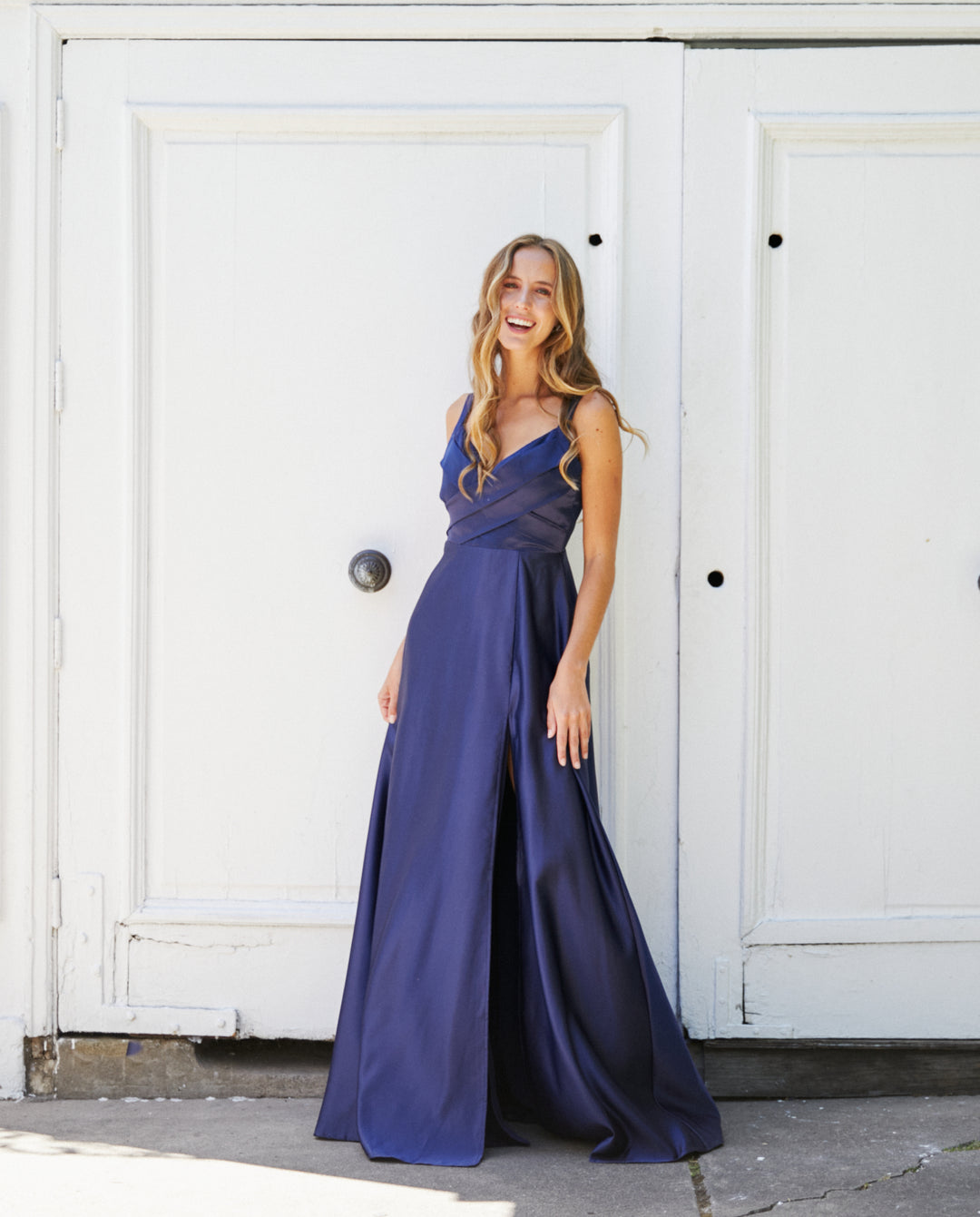 Vestido Largo de Fiesta Bea Azul Oscuro