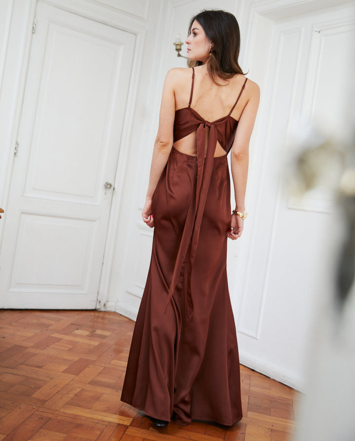 Vestido Largo de Fiesta Isi Chocolate