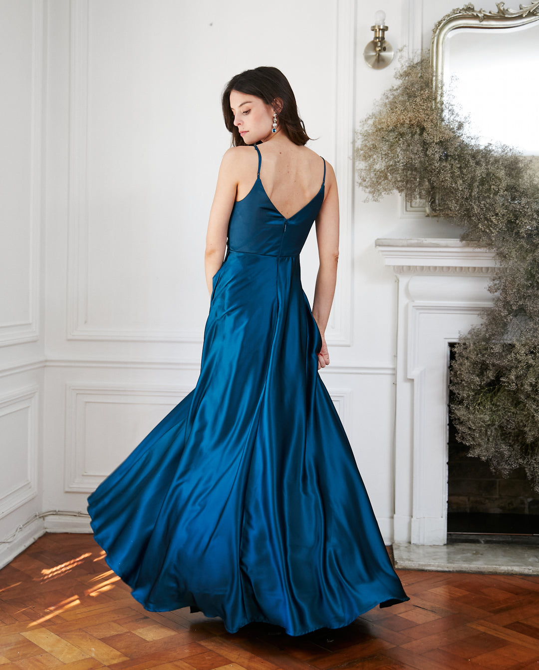 Vestido Largo de Fiesta Amaris Turquesa Oscuro