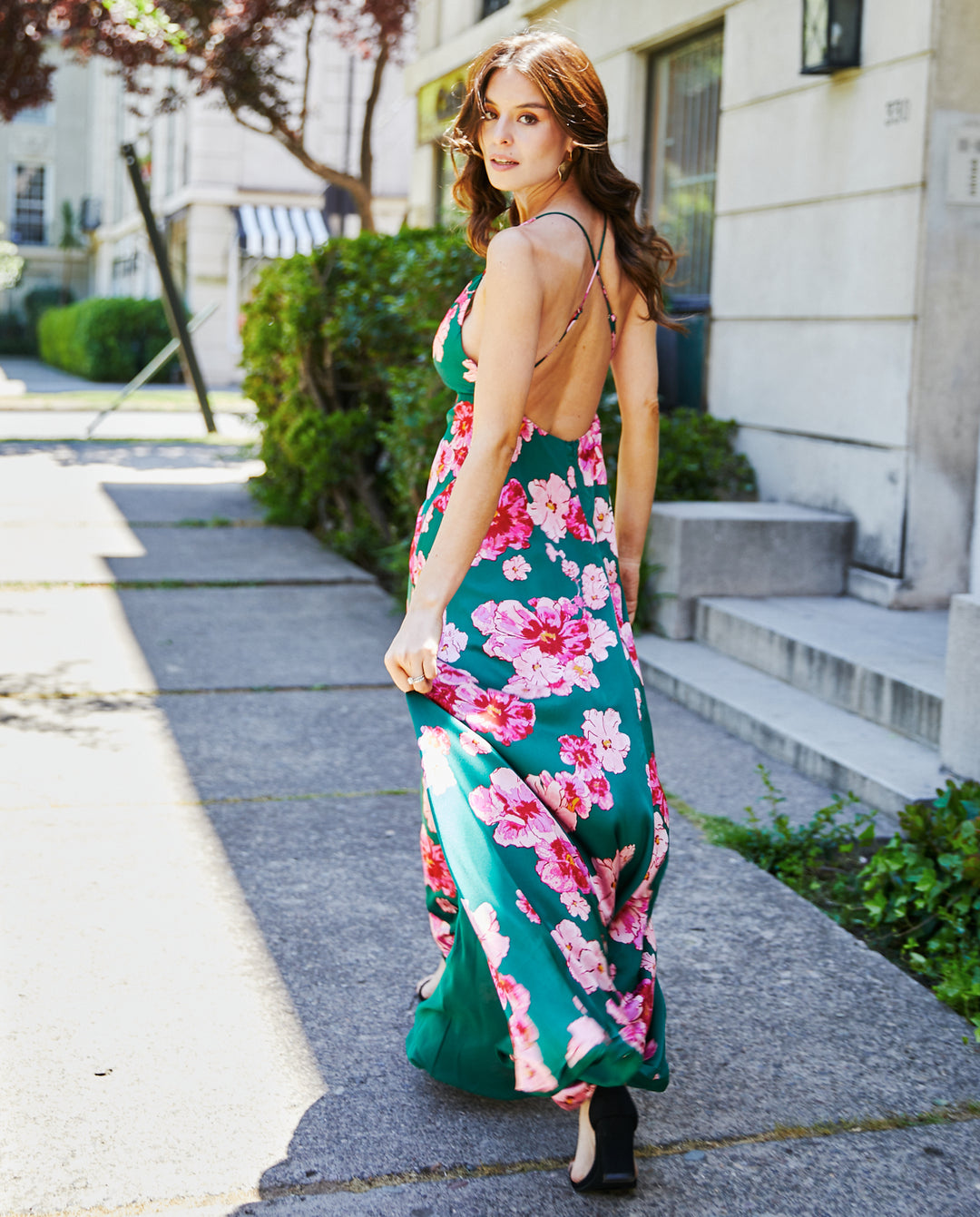 Vestido Largo de Fiesta Pepa Fondo Verde