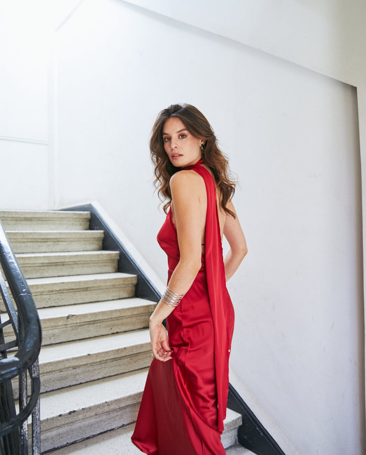 Vestido Largo de Fiesta Ayleen Rojo