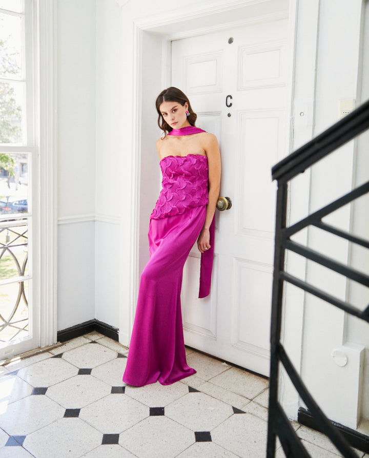 Vestido Largo de Fiesta Violeta Magenta