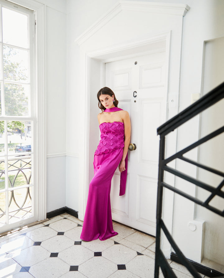 Vestido Largo de Fiesta Violeta Magenta