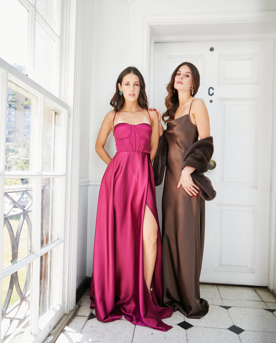 Vestido Largo de Fiesta Laureta Magenta