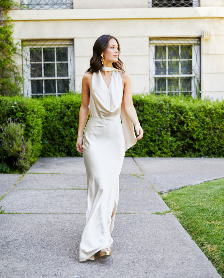 Vestido Largo de Fiesta Budapest Champagne