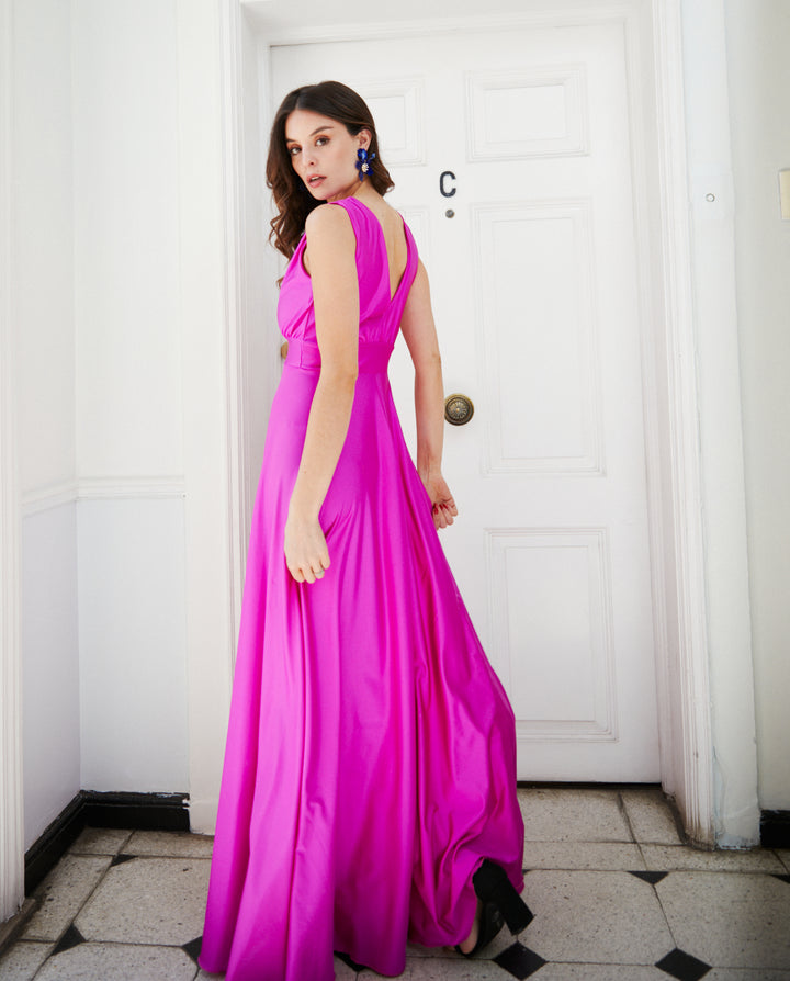 Vestido Largo de Fiesta Amaranta Magenta