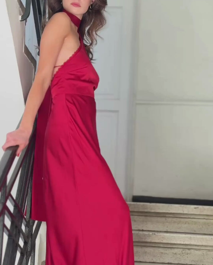 Vestido Largo de Fiesta Ayleen Rojo