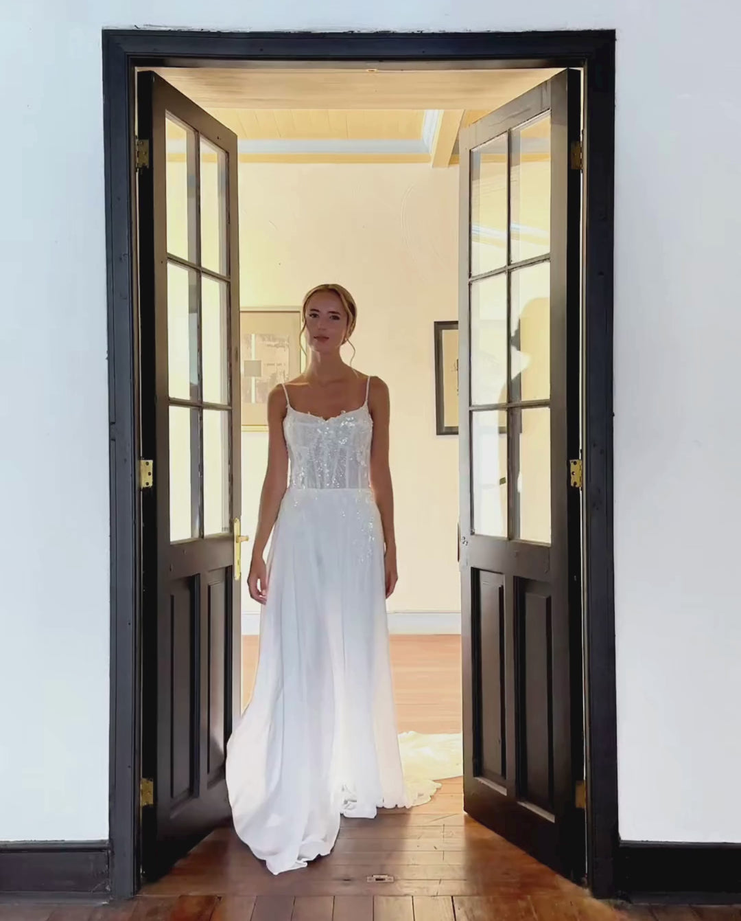 Vestido Largo de Novia Blanche Gasa Ivory