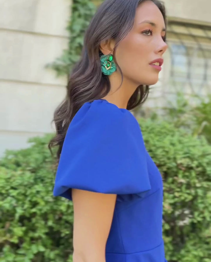 Vestido Corto de Fiesta Carlota Azul Royal