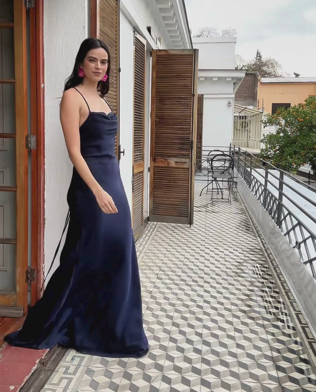 Vestido Largo de Fiesta Alina Azul Oscuro