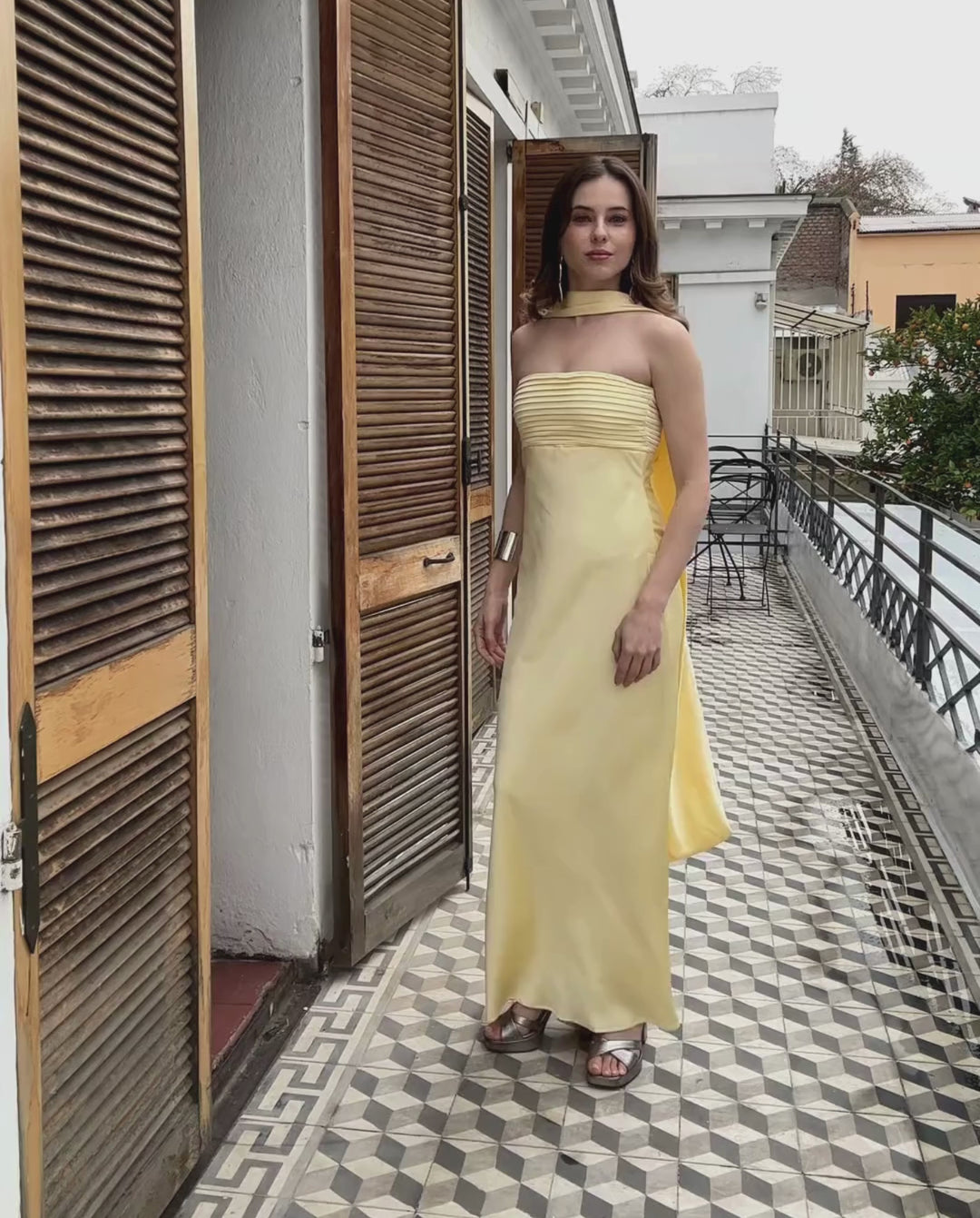 Vestido Largo de Fiesta Uma Amarillo