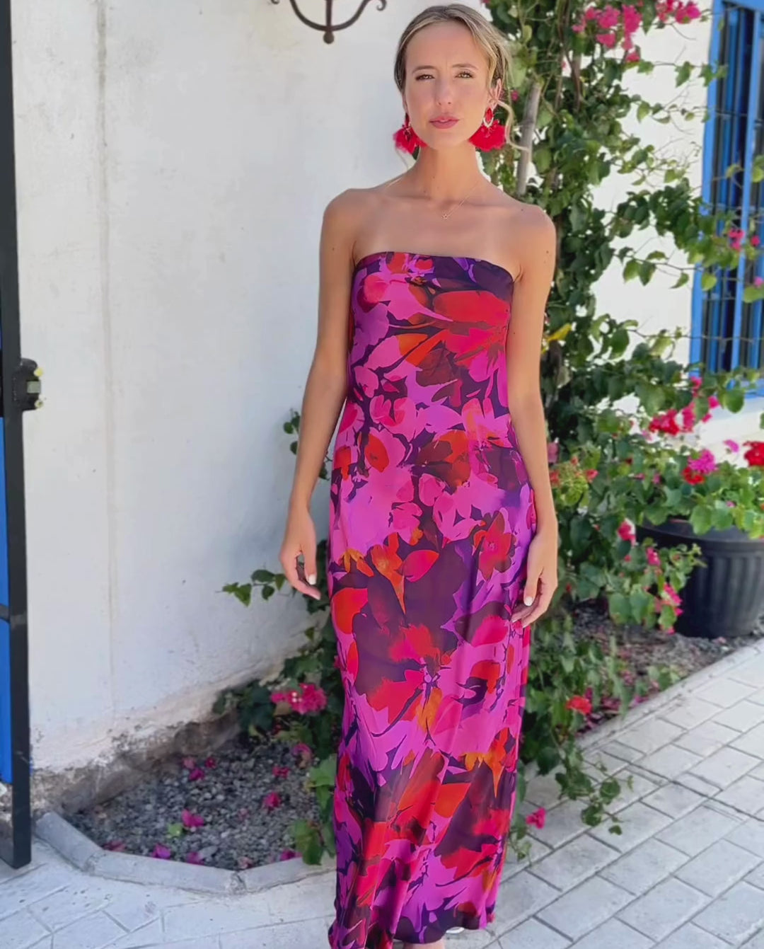 Vestido Largo de Fiesta Sandra Fondo Morado