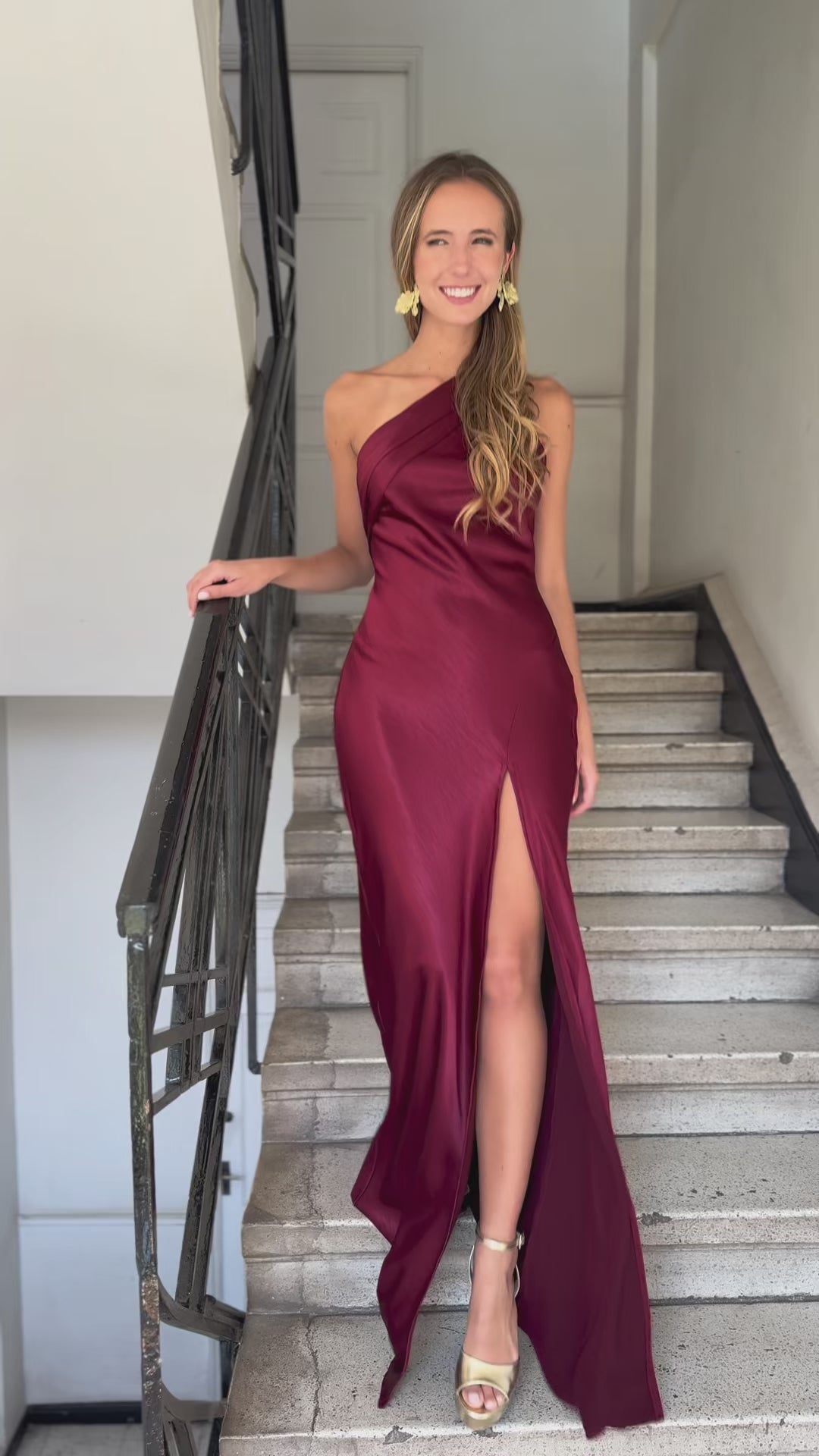 Vestido Largo de Fiesta Dublin Burdeo