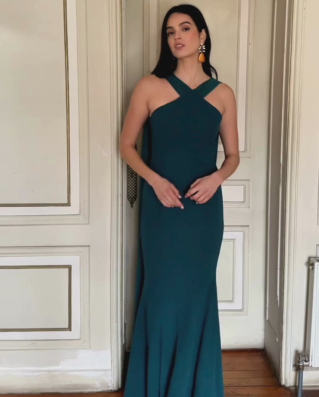 Vestido Largo de Fiesta Pietra Verde Ocuro