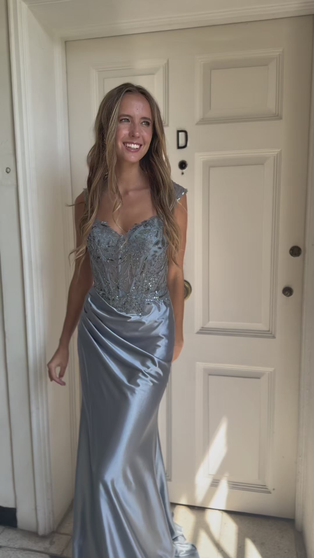 Vestido Largo de Fiesta Bombay Celeste