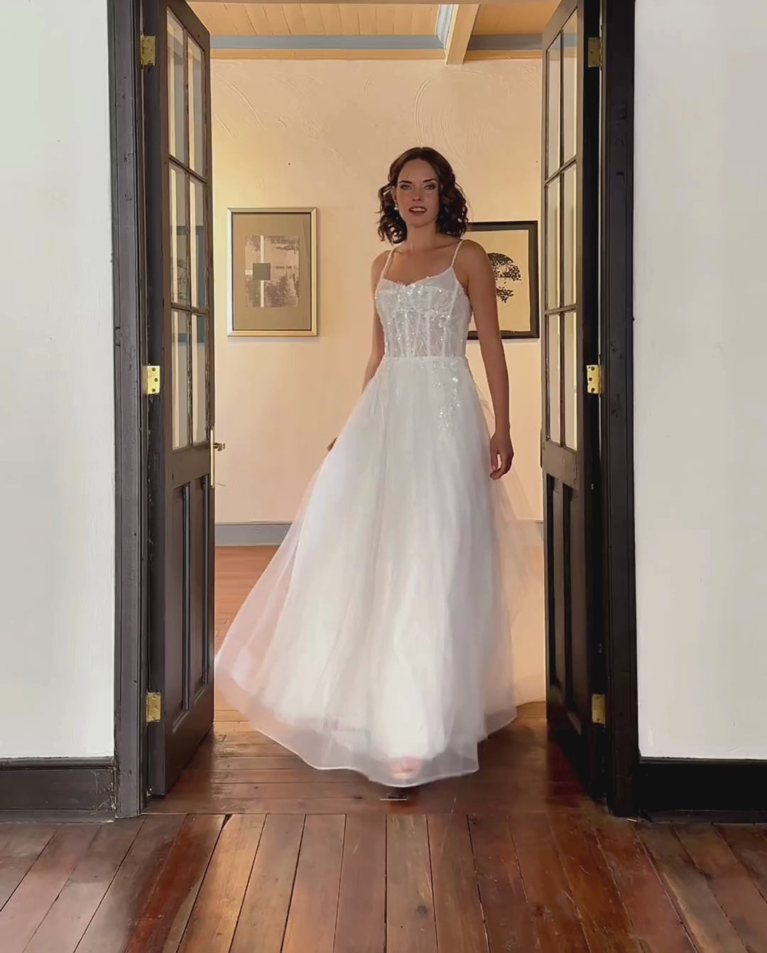 Vestido Largo de Novia Blanche Tul Ivory