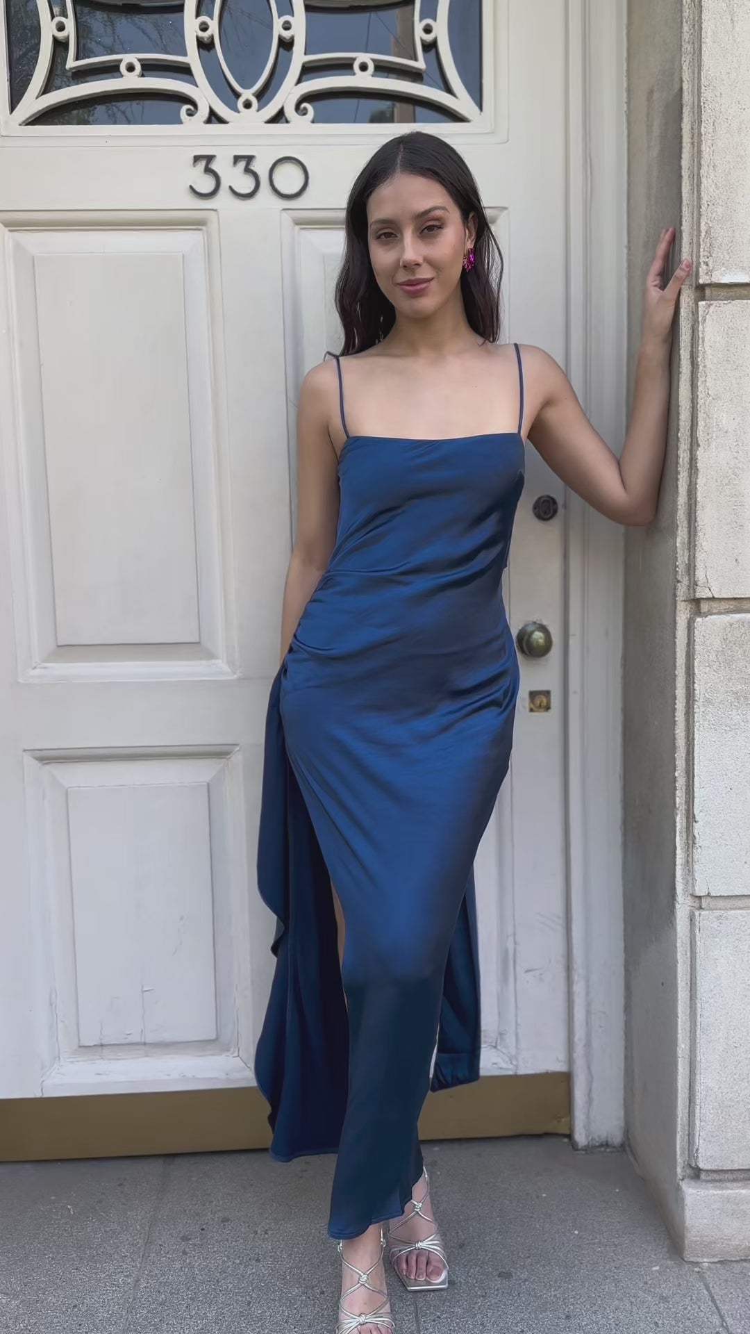 Vestido Largo de Fiesta Camille Vuelos Azul