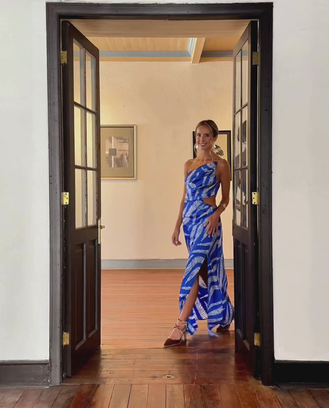 Vestido Largo de Fiesta Dubai Fondo Azul Royal