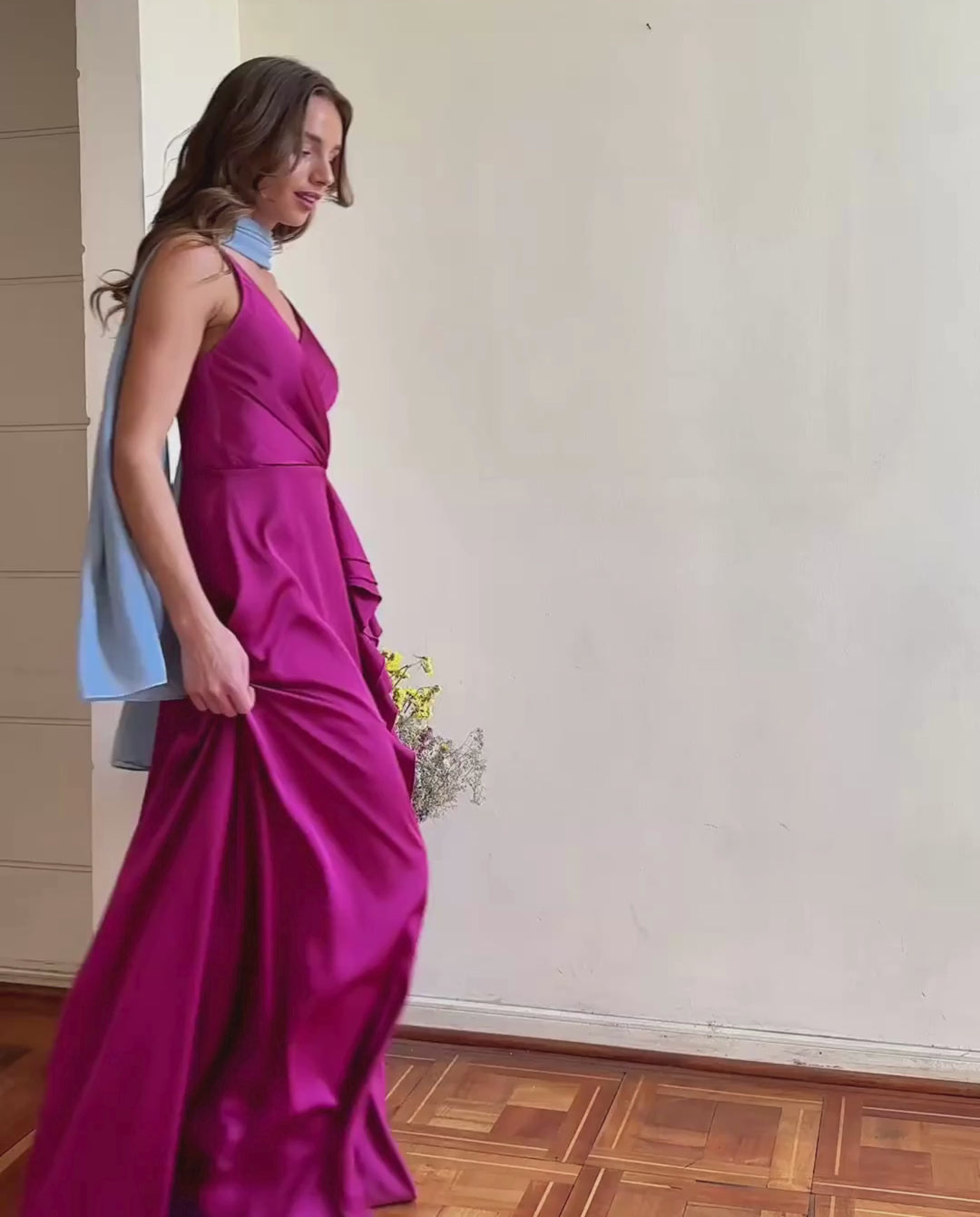 Vestido de Fiesta Largo Silvina Cherry