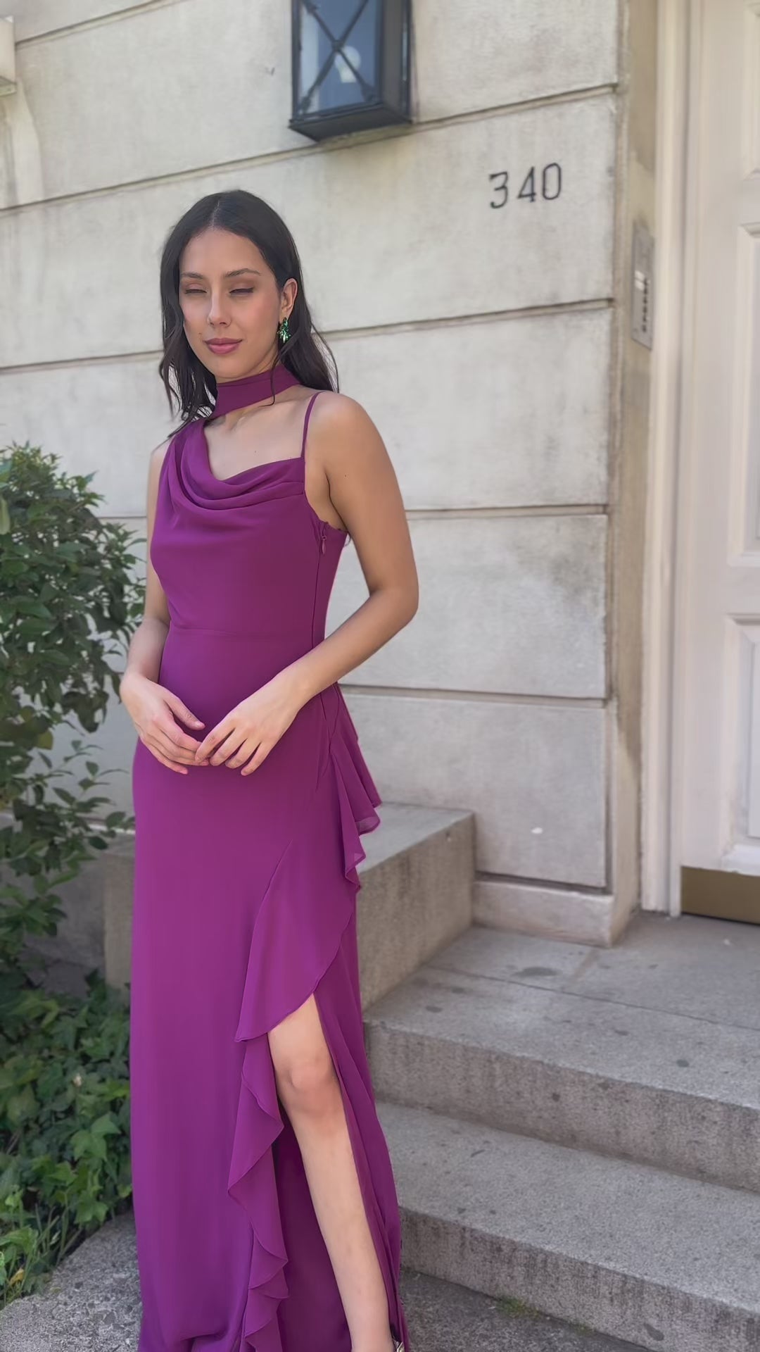 Vestido Largo de Fiesta Maia Morado