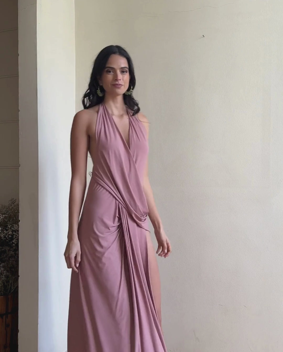 Vestido Largo de Fiesta Diana Rosado