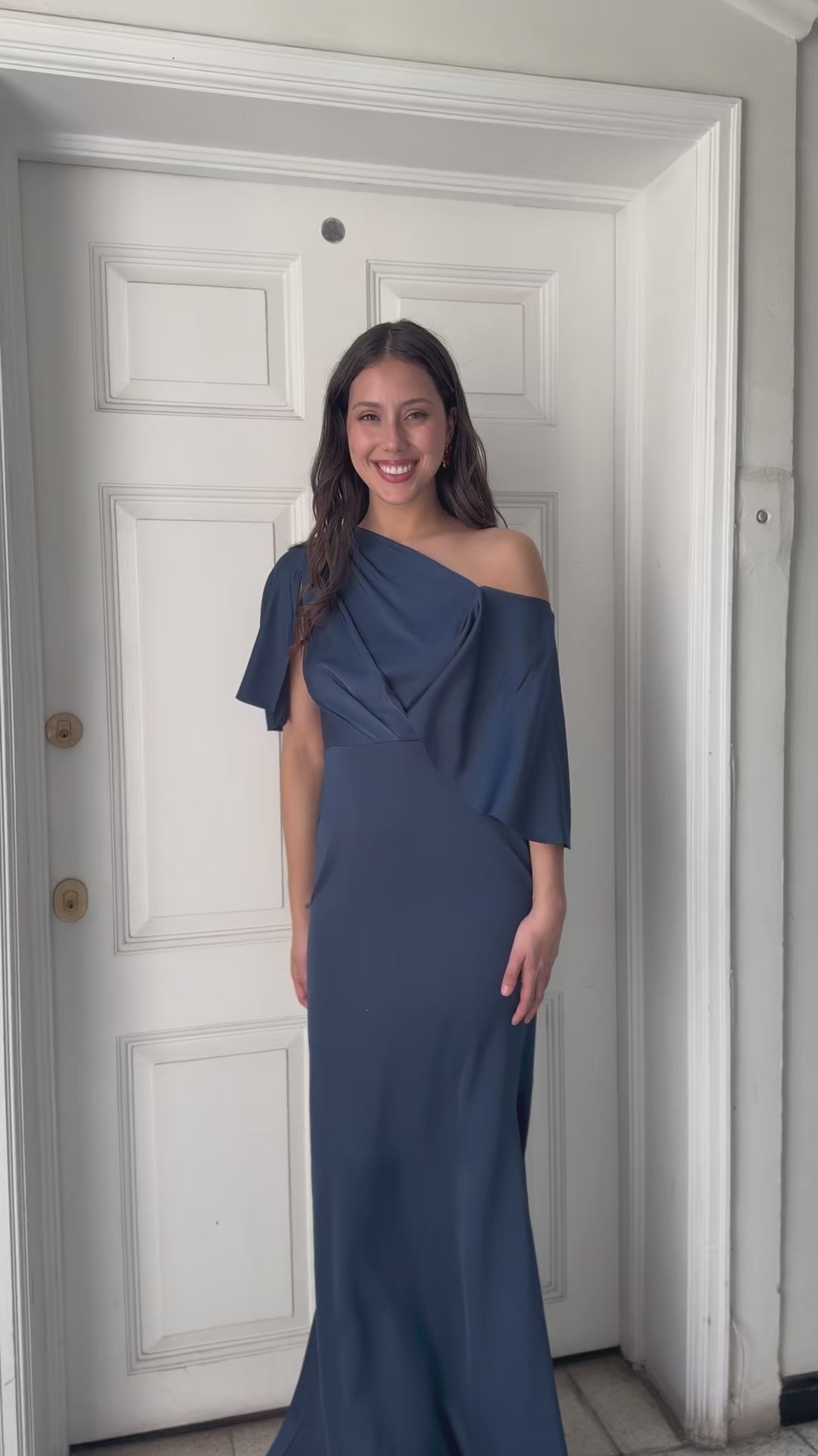 Vestido Largo de Fiesta Carolina Azul