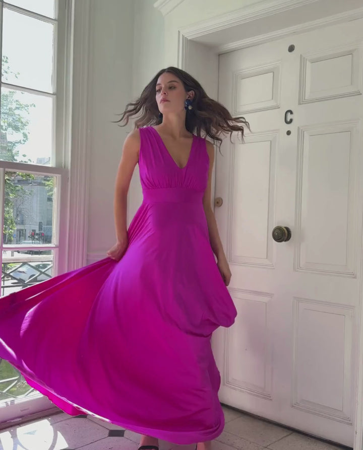 Vestido Largo de Fiesta Amaranta Magenta